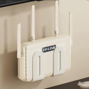 TEMU 에버-슬릭 화이트 & 블랙 모던 벽걸이 라우터 선반 & 수납 선반 - 드릴 없이 접착/나사 장착 가능한 다목적 라우터 홀더, 케이블 관리 기능, 홈 오피스, 거실, 침실을 위한 공간 절약형 디자인 - 모뎀, 스위치, 허브, 캣 박스와 호환 - 내구성 있는 플라스틱 구조, 쉬운 설치, 스크래치 방지, 다기능 정리대, 랙