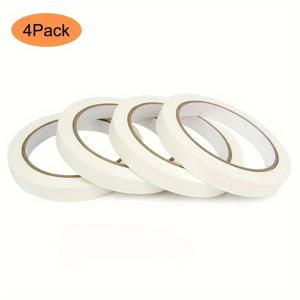 TEMU 4롤*1.5cm*12m 페인팅 방진 테이프, 화이트 마스킹 테이프, DIY 공예 및 수채화 스케치 접착제, 종이 질감, 정확한 커버링과 선명한 라인을 위한 쉽게 찢어지는 디자인, 필수 예술 용품, 칠판 테이프, 건축 종이 테이프, 화이트보드 복원 테이프, 벨플라워 테이프, 패브릭 마스킹 테이프, 스크랩북 용품, 스티커, 저널링 용품, 와시 테이프