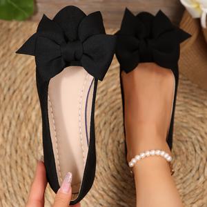 TEMU 여성용 리본 장식이 있는 우아한 메리 제인 슈즈, 편안하고 클래식한 플랫 슬립온, 워킹에 적합, 사계절 캐주얼 신발.