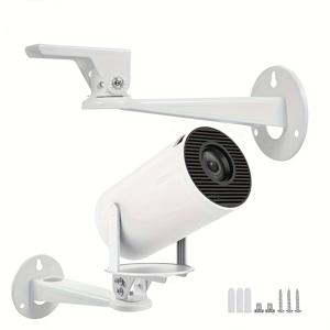 TEMU 헤비듀티 프로젝터 천장/벽 마운트 브래킷, 조절 가능한 각도 & 1/4 나사 시스템 - HY300PRO 프로젝터 호환, 쉬운 설치, 견고함, 공간 절약 디자인, 프로젝터 및 대형 스크린 호환 (전자 부품/보드 없음) - 극장, 사무실, 게임용 이상적 - 천장/벽 장착 호환, 높이 조절, 맞춤형 브래킷