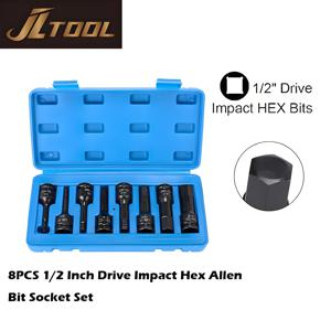 TEMU 8개 1/2인치 드라이브 임팩트 육각 육각 렌치 비트 소켓 세트, 미터법 8개 H5-H19 Cr-Mo 일체형 구조 수공구, 자동차 수리, 전문가용 공구 세트, 내구성 있는 구조, 임팩트 소켓, 매니아, 복스 공구세트, 렌치세트