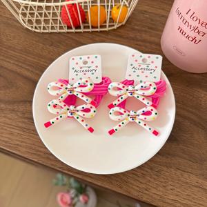TEMU 여성용 컬러풀 도트 리본 러브 헤어밴드 4pcs, 고탄력 헤어타이 로프, 로우 포니테일 헤어밴드, 내구성 좋은 귀여운 헤어 액세서리, 헤어 스타일링,포니테일 홀더,트렌디한 헤어밴드,스위트 스타일,부드러운 소재,편안한 착용감,탄력 있는 머리끈,멀티팩 헤어밴드,청소년용 헤어밴드,소녀 액세서리