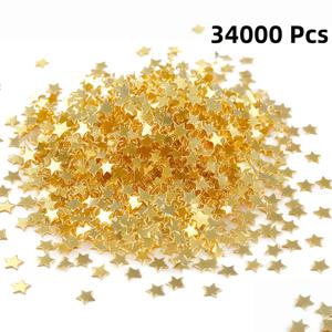 TEMU 34000개, 1 Oz, 28.35그램, 반짝이는 별 스팽글 장식, 골드 및 실버 글리터, 3mm 사이즈, 깜박임, 파티 기념 행사, 결혼식, 생일 파티, 공예, 라이트 쇼, 신학기, 할로윈, 크리스마스, 카운트다운 데이에 적합|슬라임