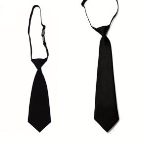 TEMU 2개/세트 블랙 노타이 남녀 공용 소형 넥타이, 짧은 넥타이, 학교 유니폼 셔츠 액세서리 학교 단체 공연 게으른 노타이에 적합