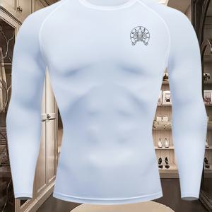 TEMU 토템 프린트가 있는 남성용 컴프레션 퀵 드라이 고탄력 쇼트 트레이닝 탑. 헬스, 복싱 훈련 및 러닝에 적합하며, 통기성 좋은 폴리에스터 원단으로 제작되어 신축성, 흡습성 및 속건성 모두 뛰어납니다.|남자셔츠|짐웨어|헬스복