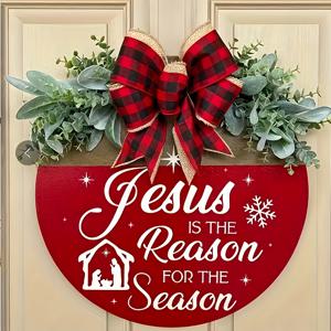 TEMU 2D 플랫, 2D 플랫 프린트, 매력적인 나무 크리스마스 웰컴 리스 - 현대 스타일, 홈 데코, 전원 불필요, 2D 플랫