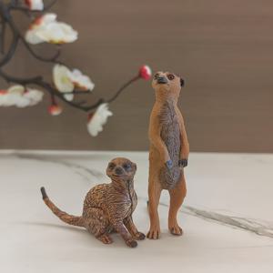 TEMU [리얼한 미어캣 피규어] 2개 세트 - 레진 제작, 회갈색 털, 얇은 꼬리, 장식용, 크리스마스, 할로윈, 생일 선물