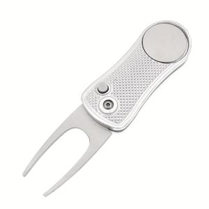 TEMU 1개 다색 스테인리스 스틸 팝업 골프공 디봇 수리 도구, 자석 그린 포크 및 마커 포함, 내구성 있는 휴대용 야외 액세서리, 컴팩트한 디자인,고품질 금속,튼튼한 구조,스포츠 액세서리,프로 골퍼