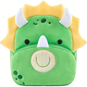 TEMU 새로운 아동용 그린 코끼리 공룡 백팩, 부드러운 플러시 동물 테마 학교, 조절 가능한 스트랩, 남아 여아를 위한 귀여운 디자인, 하이킹 및 여행에 적합, 십 대용