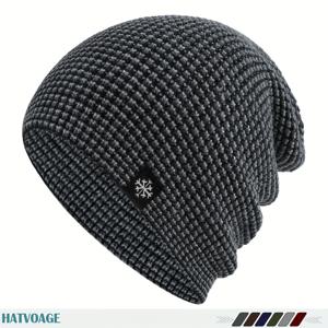 TEMU 크리스마스 눈꽃 라벨이 있는 해골 겨울 비니, 남녀공용 따뜻한 모자 (스키, 사이클링, 스노ーボ드용) - 가벼운 방한 모자, 완벽한 크리스마스 선물, 겨울 모자, 선물, 스타일리시한 니트, 탄성 디자인.