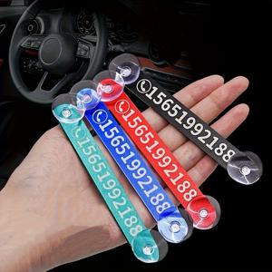 TEMU 임시 주차 전화 표지판, 알루미늄 합금 전화번호판 - 블랙 레드 그린 차량용 모바일 연락처 마커,