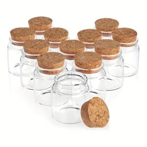 TEMU 크리에이티브 매직 병 - 코르크 마개가 있는 미니 유리병 - 20ml 투명 바이알, 12개 팩 - DIY 프로젝트 및 신부 샤워 파티용