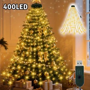 TEMU 220/400 LED 행잉 크리스마스 조명, 2M 요정 조명, USB 전원, 8가지 깜박임 모드, 축제 분위기 실내 장식 조명, 크리스마스 트리, 거실 및 크리스마스 분위기 장식에 적합.