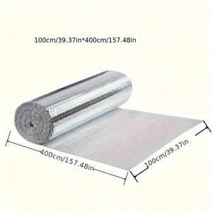 TEMU 불에 강하고 열을 반사하는 단열 롤 - 열 보호를 위한 이중 레이어의 폼 및 알루미늄 포일 특징, 에너지 절약에 도움, 겨울에 따뜻함을 유지하고 여름에 시원함을 유지 - 문, 창문, 차량, 지하실에 설치