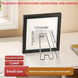 TEMU 조절 가능한 액자 스탠드 2개, 자가 접착 액자 홀더, 스타일의 튼튼한 금속 디스플레이 랙, 미술 작품, 사진, 홈 데코 및 전시회에 적합, 디자인의 세 가지 사양으로 특징ized.