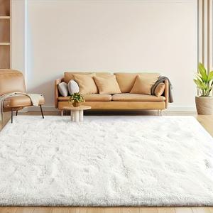 TEMU 1개 부드럽고 푹신한 미끄럼 방지 플러시 매트 - 고급스러운 회색 폴리에스터 바닥 매트, 베이지 & 브라운 톤, 실내용 기계 제작 매트 (거실, 침실, 서재용)