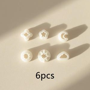 TEMU 6개 미니 폴리머 클레이 커터 - 고정밀 달, 별, 구름, 태양 모양 몰드 플라스틱 공예 도구 DIY 소프트 클레이 귀걸이, 폴리머 클레이 아트, 엠보싱 및 제작용 - 미니 커터 모양