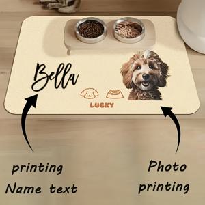 TEMU 맞춤형 반려동물 사진 및 이름 도 인형 플라스마 - 귀여운 견종 디자인의 PU 펫 볼 매트, 튼튼한 강아지 볼 매트, 신생 강아지 선물, 데스크탑 강아지 테마 장식, 세척이 용이한 표면.