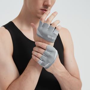 TEMU 남성 & 여성용 반장갑 트레이닝 짐 장갑 - 미끄럼 방지 그립, 손목 보호, 반팔 커버리지, 웨이트리프팅, 풀업, 요가, 클라이밍용 - 헤비듀티 운동 장갑 (전원 없음)