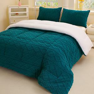 TEMU 1개 LIKON 울트라 코지 리버서블 퀼트 이불 침대커버 - 두꺼운 사계절용 플러시 플리스 침대커버, 기하학 패턴, 세탁기 사용 가능 겨울 이불, 침대, 게스트룸 & 호텔용 - 타프 플리스 원단 제작