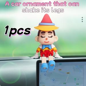 TEMU 1개 귀여운 치비 클라운/지니 같은 대시보드 장식 - 무료 흔들림 다리 움직이는 피규어, 차량 및 책상용 피젯, 흔들림 동작이 있는 휴대용 대시보드 액세서리, 선물로 이상적 (No /)