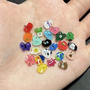 TEMU 23개 과일, 동물, 나비 & 하트 모양 플라스틱 단추 키트 - 귀여운 DIY 재봉, 스크랩북, 의류 & 참 장식 - 다양한 모양 (사과, 딸기, 고양이, 강아지, 곰) 공예용