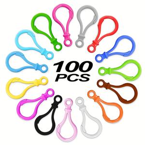 TEMU 100개입 고강도 랍스터 클로스 버클, 안전한 스냅 잠금 - 멀티 컬러 (녹색, 빨간색, 분홍색, 주황색, 갈색, 회색) - 키체인, 백팩, 주얼리 제작, 공예, 커피 테마 프로젝트용 - 프로젝트 및 일상 사용을 위한 내구성 좋은 플라스틱 패스너
