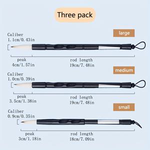 TEMU 초보자 및 매니아를 위한 고품질 듀얼 브러쉬 3개 세트 - 인체공학적 그립, 캘리그라피, 페인팅, 손글씨 자세 교정용 3가지 사이즈 (대/중/소) - 생일, 새해, 캘리그라피 연습, 캘리그라피 용품, 예술적인 필기, 세련된 디자인, 내구성 있는 구조를 위한 이상적인 선물