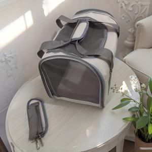 TEMU 1개 고양이 & 소형견용 소프트 페이스 캐리어 - 휴대용 여행용 캐리어, 프론트 지퍼 액세스, 포메라니안, 치와와, 새끼고양이용 - 최대 15파운드 무게제한