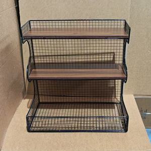 TEMU 3단 탄소강 주방 정리대 (향신료 랙, 컵 홀더 & 스낵 보관 포함) - 식탁, 사이드 캐비닛 또는 주방 카운터용 공간 절약형 조리대 선반, 내구성 좋은 다용도 수납 솔루션, 주방 정리 용품 및 수납