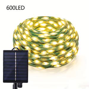 TEMU 500/600LED 태양광 크리스마스 조명 야외용 태양광 크리스마스 트리 조명 8가지 모드 태양광 스트링 조명 정원 파티오 펜스 텐트 하우스 파티 크리스마스 발렌타인데이 이스터 라마단 장식 야외 크리스마스 조명 멀티컬러/웜화이트