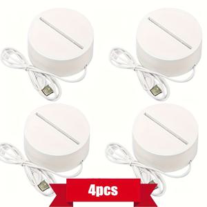 TEMU 4개 USB 전원 LED 따뜻한 노란색 야간 조명 받침대 - 밝기 조절 가능한 현대적인 탁상 램프 받침대, 아크릴/플렉시글라스 램프 호환, 가정용 소형 침대 옆 조명, 추수감사절, 크리스마스, 파티, 결혼식 장식, 야간조명, 무드등 조명, 야간조명, 센서등, 모션센서등, 조명 인테리어 소품