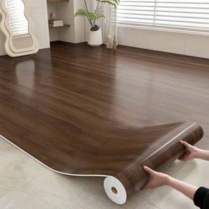 TEMU 1롤 자체 접착 방수 필앤스틱 비닐 바닥재 - 리얼리스틱 우드룩 라미네이트 플로어 타일, 다크 브라운 우드 그레인 (오크/메이플/체리) 주방, 욕실, 침실, 거실용 - 쉬운 DIY 설치, 내구성 PVC 바닥 커버