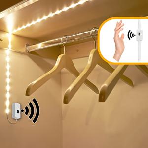 TEMU USB 전원 LED 주방 백라이트 스트립 - 모션 센서 내장, 심플 웨이브 스위치 제어, 양면 테이프 포함, TV 및 가전 조명에 완벽 | 모던 LED 바 | 내구성 있는 플라스틱 커버