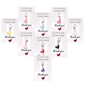 TEMU 12개 세트 아연 합금 하트 키체인 세트 + 감사 카드 - 파스텔 핑크, 블루, 옐로우, 퍼플 & 골든 랍스터 클라스프 참 - 내구성 좋은 커플 키링 (선생님, 엄마, 선물) - 대량 구매, 결혼식, 졸업, 크리스마스 선물