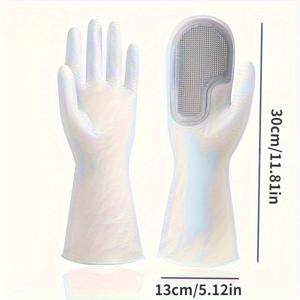 TEMU 1켤레 헤비 듀티 고무 라텍스 설거지 장갑 - 미끄럼 방지, 경량, 내구성, 주방, 욕실, 야외 청소용 - 설거지, 청소, 요리, 설거지 장갑, 주방 필수품, 양손잡이 디자인, 유연한 소재에 적합