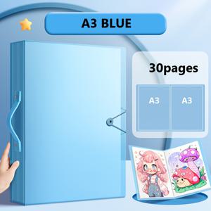 TEMU 대형 30페이지 페인팅 & 스크랩북 앨범 - A3 사이즈 (17.3x13.1cm), 튼튼한 플라스틱 페이지, 방진 PP 커버 & 제본 - 여우 & 장미, 보름달 크로스 스티치 북, DIY 공예, 아트 컬렉션, 홈 데코 디스플레이