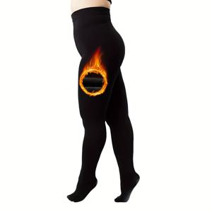 TEMU 여성용 200파운드 두꺼운 120D 플러스 사이즈 팬티스타킹, 강화된 토우 하이웨이스트 롱 스타킹 (가을, 겨울용)