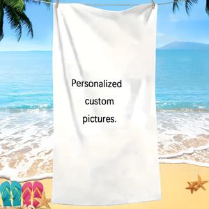 TEMU 1개 맞춤 사진 비치 타월 - 빠른 건조 경량 극세사, 세탁기 사용 가능, 맞춤 사진/텍스트의 현대적인 디자인, 수영장, 해변, 풀사이드 액세서리에 적합, 비치 타월, 캠핑 필수품, 스타일리시한 액세서리, 내구성 있는 원단, 수건, 대형비치전신타올, 대형타올, 비치랩스커트, 판초 비치타올, 비치타올