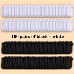 TEMU 100켤레/팩 솔리드 컬러 가볍고 통기성 좋은 수분 흡수 노쇼 양말 - 무봉제 인비저블 디자인, 사계절 착용 가능, 블랙/화이트/그레이, 부드러운 질감, 스포츠 액세서리, 스타일, 수분 흡수 원단, 스포츠 신발 액세서리,운동 성능 양말,멀티팩 양말,보이지 않는 양말,부드러운 질감 양말,통기성 원단 양말,수분 흡수 소재