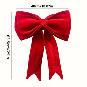 TEMU 대형 레드 벨벳 보우 타이, 고급스럽고 우아한 크리스마스 트리 보우 장식, 크리스마스, 추수감사절, 결혼식, 생일, 새해, 발렌타인데이, 파티, 홈 데코, 선물 포장, 현관문, 벽난로 장식용 범용 장식품, 깃털 없음, 패브릭
