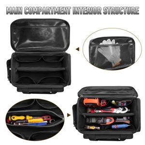 TEMU 1팩 헤비듀티 공구 보관 가방 - 내구성 강한 옥스포드 원단, 다중 수납공간과 양방향 지퍼 디자인, 대용량 정리 수납, 기계 작업, 자동차 수리 및 기술자/DIY 애호가를 위한 선물용, 작업장 조직,컴팩트 오거나이저,오래 지속되는 소재,강화된 스티칭,다목적 정리함,핸디맨 필수품,전문 기술자