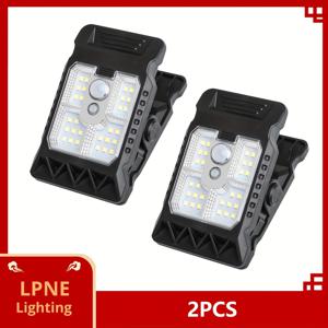 TEMU 1/2개 스마트 LED 태양광 클립 조명, 실외 모션 센서 벽 조명, 태양광 충전식 밝은 가로등, 3가지 모드 태양광 전원 조명 제어 장식 정원, 데크, 마당, 파티오, 발코니용 조명 보안 조명, 간편한 설치