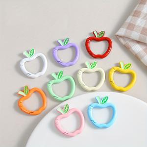 TEMU 색상 (표시된 색상 및 기타) 사과 모양 합금 스프링 버클 5개 - 가볍고 내구성 있는 패스너, 백팩 액세서리, DIY 공예, 비즈 작업, 하이킹 및 캠핑 장비에 적합 - 다목적 아웃도어 하드웨어 (색상 코드)