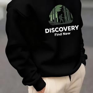 TEMU 남성 캐주얼 여행 테마 그래픽 스웨트셔츠 - 