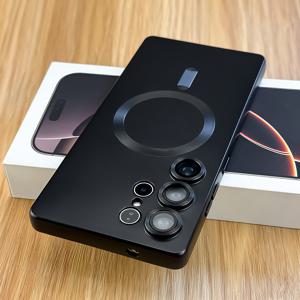 TEMU 삼성 갤럭시 S25 울트라 EDGE S24 S23 FE S22 S21 울트라 플러스 남녀 공용 렌즈 보호 소프트 범퍼 충격 방지 백 커버 호환 고급 무광 마그네틱 무선 충전 휴대폰 케이스|S21케이스|S22케이스