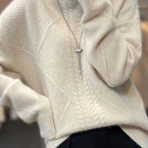 TEMU 여성용 두꺼운 겨울 스웨터 - 부드러운 루즈핏 긴팔 탑, 하이넥, 포근한 가을/겨울 레이어링, 캐주얼 & 포멀룩 필수템, 겨울 스웨터, 시즌 패션, 우아한 디자인, 고품질 스티칭, 스타일리시 블라우스, 오피스룩