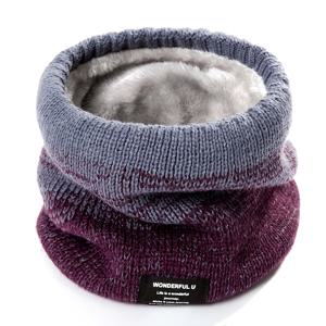 TEMU 세련된 레터 패브릭 라벨 그라데이션 니트 넥워머, 가을/겨울용 두꺼운 기모 안감, 따뜻한 이중 레이어, 러닝, 사이클링, 스키, 하이킹 등 야외 활동에 적합, 바람 방지 및 보온 기능 제공