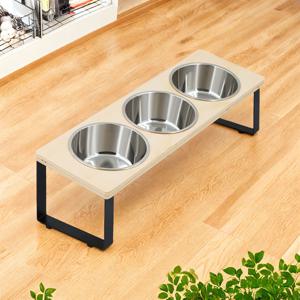 TEMU 15° 기울어진 스테인리스 스틸 3단 고양이 밥그릇, 소형 고양이와 강아지용 반유성 고양이 사료 그릇