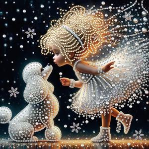 TEMU 5D 페인팅 키트 1세트 - 반짝이는 가 빛나는 재미있는 천사 & 귀여운 강아지, 11.8x11.8인치 (30x30cm) - 2D 평면 프린트와 3D 효과, 홈 데코 공예, 완벽한 선물 아이디어, 사무실 책상, 생일 파티 장식, 크리스마스 트리 장식